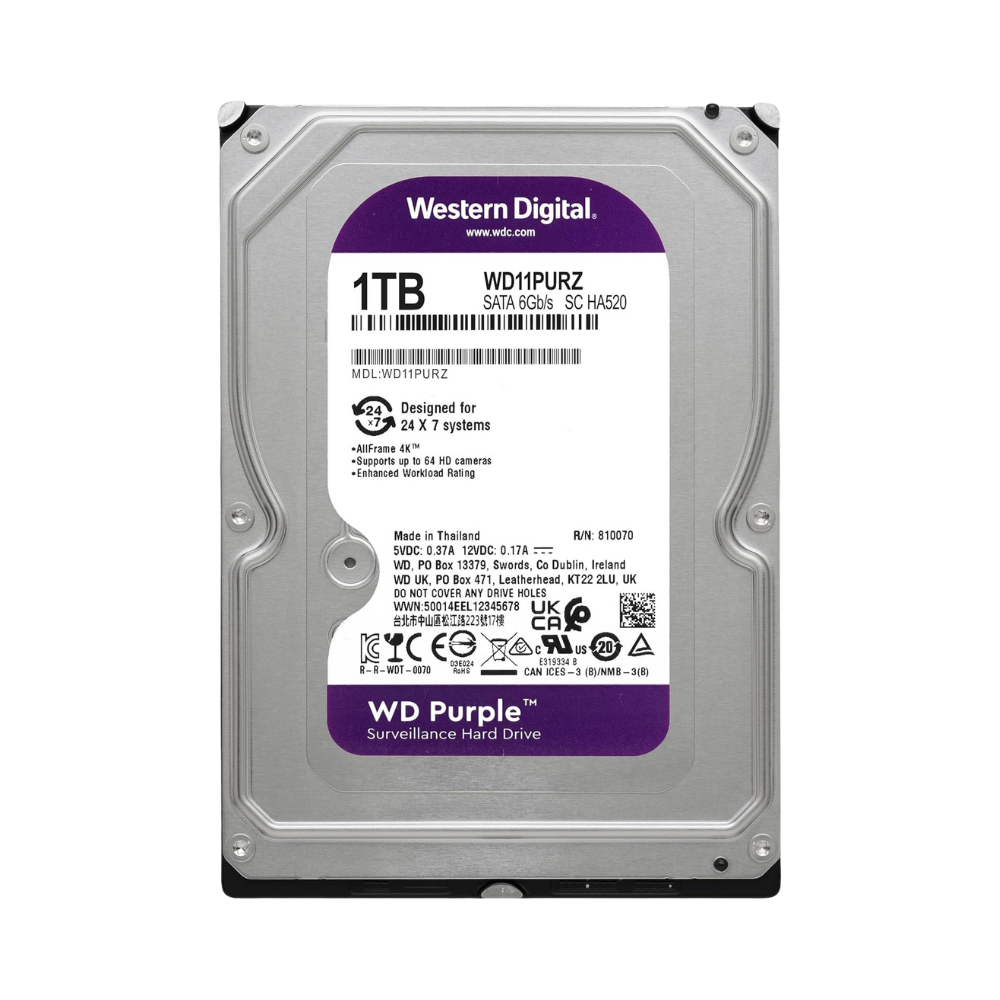 Western Digital 1TB Purple Surveillance Hard Drive