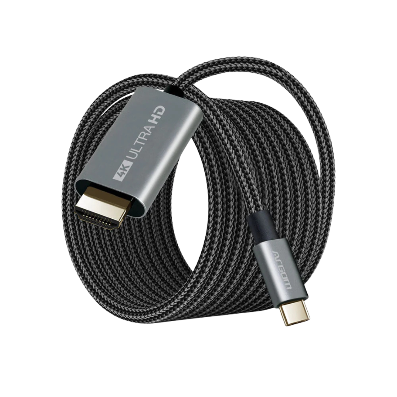 Argom 1.8m/6ft 4K 30Hz Cable Type-C To HDMI Nylon Braided Cable (ARG-CB-0091)