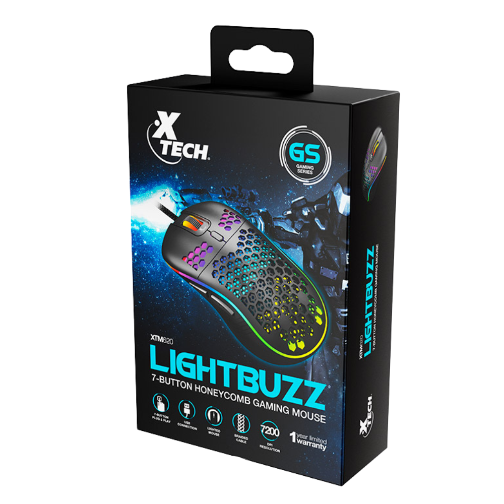Xtech Lightbuzz 7-button Honeycomb Gaming Mouse (XTM-620)