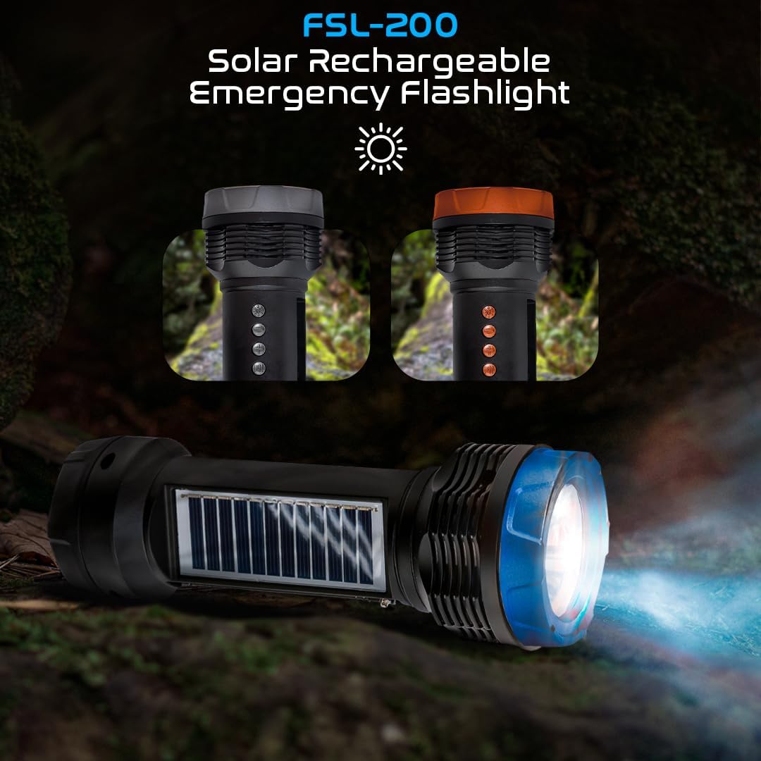 Emergency Rechargeable Flashlight w/ Bluetooth & FM Radio
