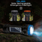 Emergency Rechargeable Flashlight w/ Bluetooth & FM Radio