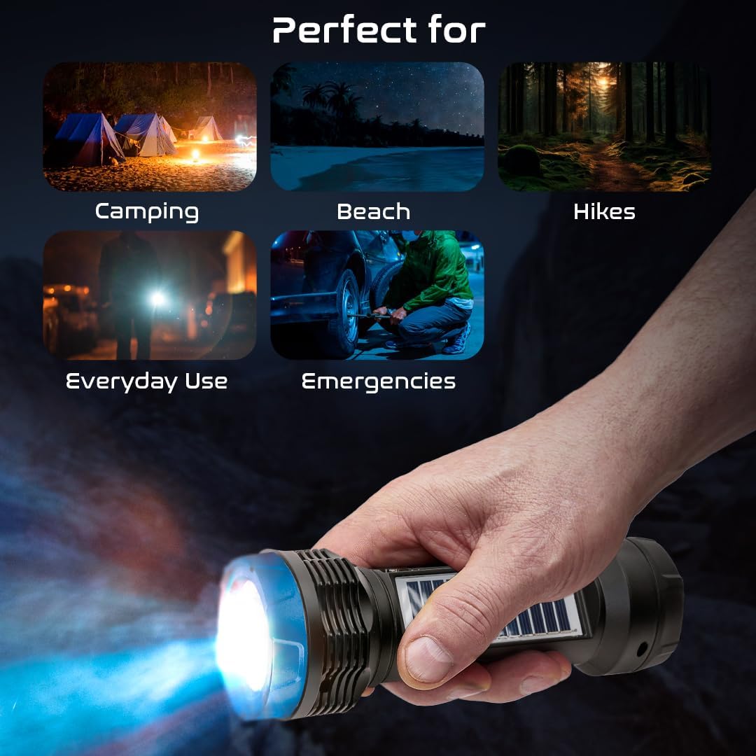 Emergency Rechargeable Flashlight w/ Bluetooth & FM Radio