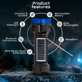 Emergency Rechargeable Flashlight w/ Bluetooth & FM Radio