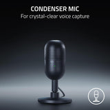 Razer Seiren V3 Mini USB Microphone: Condenser Mic - Supercardioid Pickup Pattern - Tap-to-Mute Sensor with LED Indicator - Shock Absorber - Ultra Compact - PC, Discord, OBS Studio, XSplit