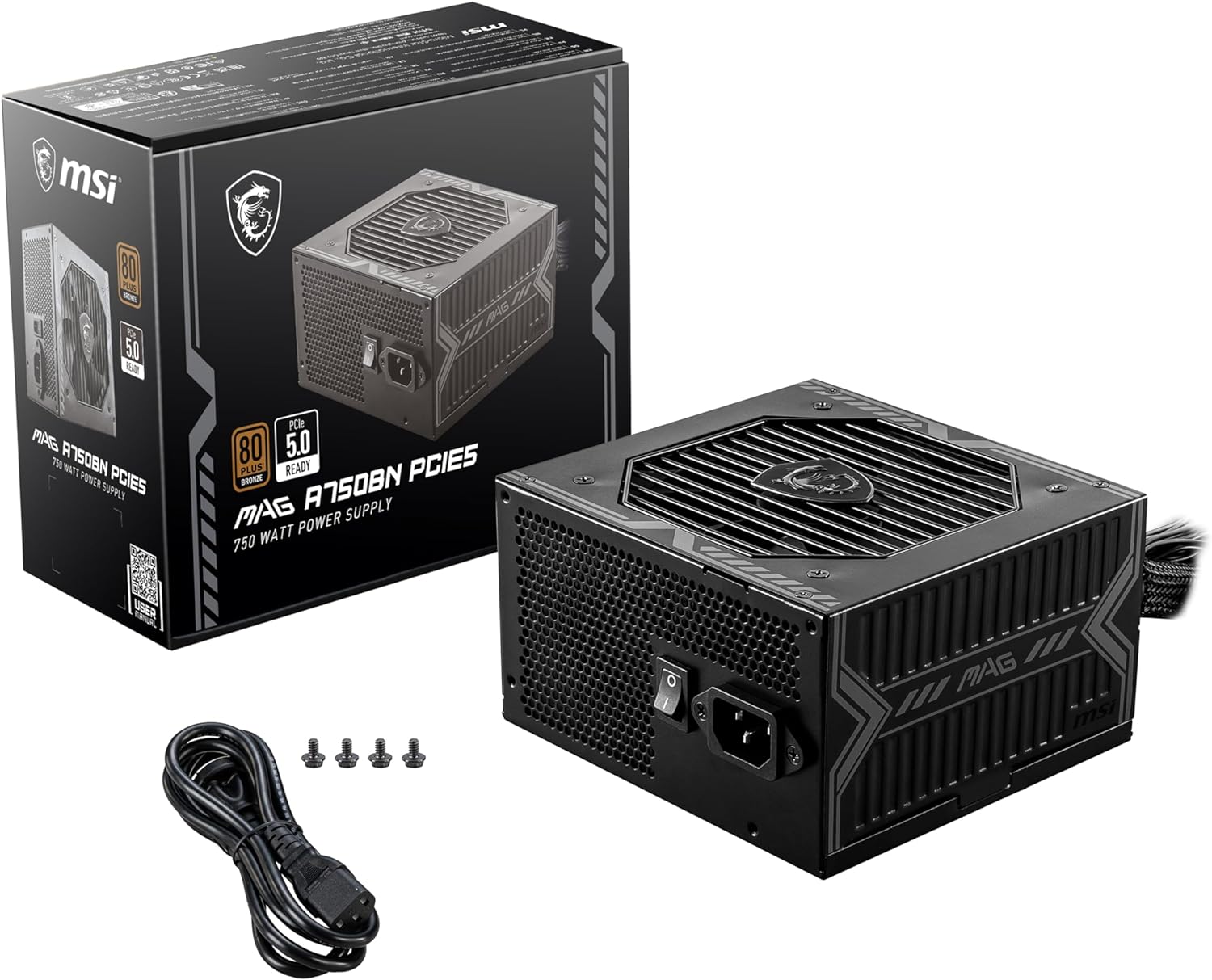 MSI MAG A750BN PCIE5 – 750W 80+ Bronze Power Supply