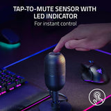 Razer Seiren V3 Mini USB Microphone: Condenser Mic - Supercardioid Pickup Pattern - Tap-to-Mute Sensor with LED Indicator - Shock Absorber - Ultra Compact - PC, Discord, OBS Studio, XSplit