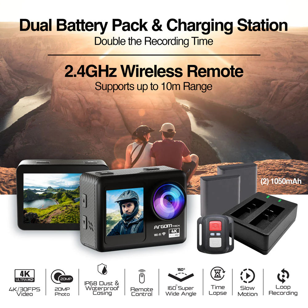 Argom Epic 85 - 4K Ultra HD Action Camera + Remote Control