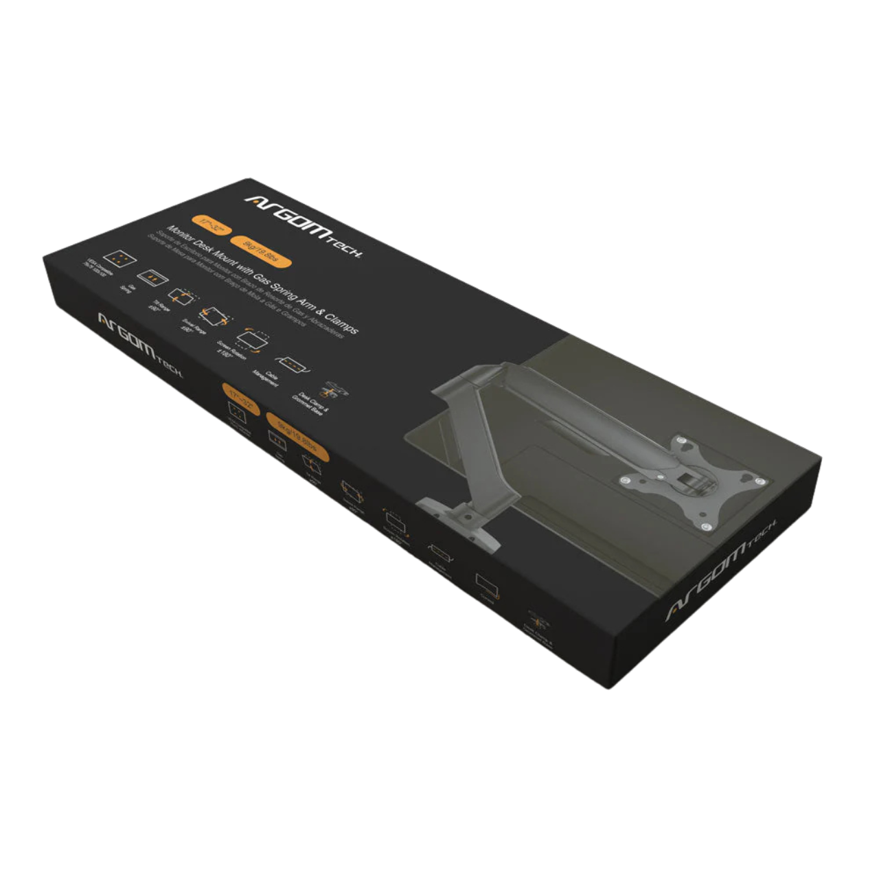 Argom 17” – 32” Gas Spring Single Monitor Arm (ARG-BR-1613)