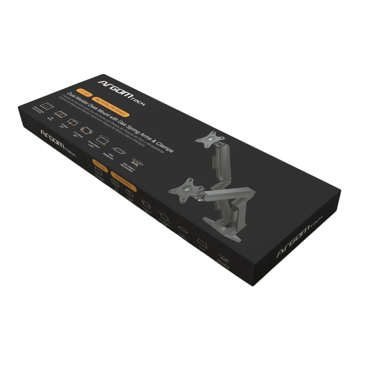 Argom 17” – 32” Gas Spring Dual Monitor Arm (ARG-BR-1615)