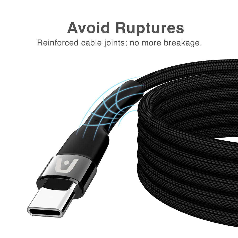 ArgomTech 10ft Type-C to Type-C 65W Nylon DuraSpeed Charging Cable (ARG-CB-0048BK)