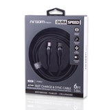 ArgomTech 6ft Type-C to Type-C 65W Nylon DuraSpeed Charging Cable (ARG-CB-0047BK)