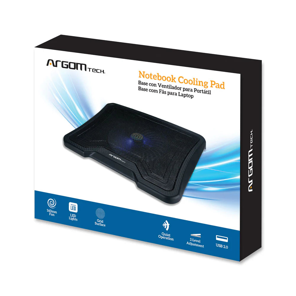 Argom Notebook Blue Light Cooling Pad - Large Fan