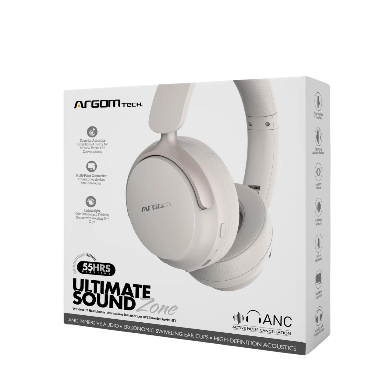 Argom Ultimate Sound Zone BT Headphones (ARG-HS-2682BG)