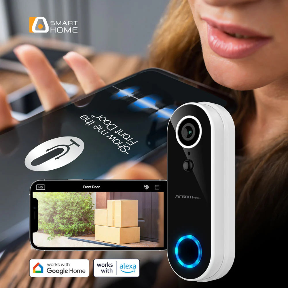 Argom Vision 2 Smart Wi-Fi 1080P FHD Video Doorbell with Chime