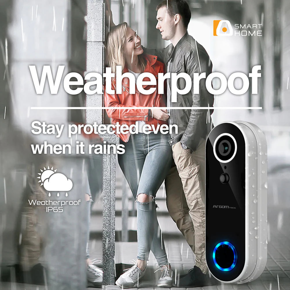 Argom Vision 2 Smart Wi-Fi 1080P FHD Video Doorbell with Chime