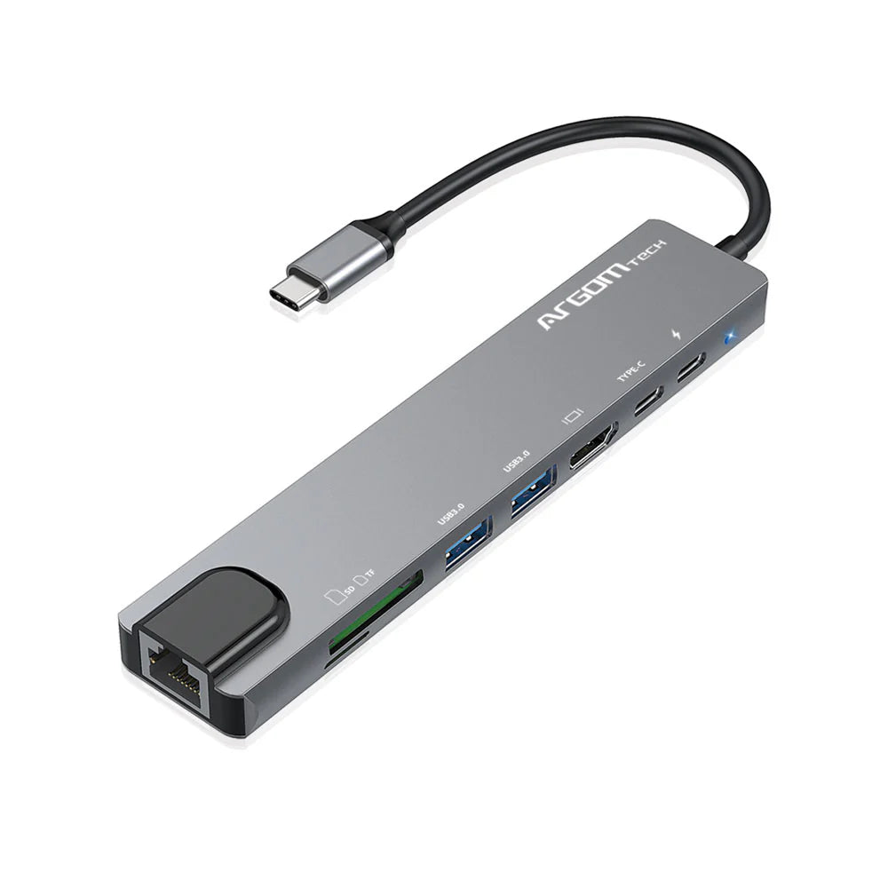 Argom One Axess 8-in-1 Type-C Hub with 100W PD Passthrough (ARG-UB-0093)