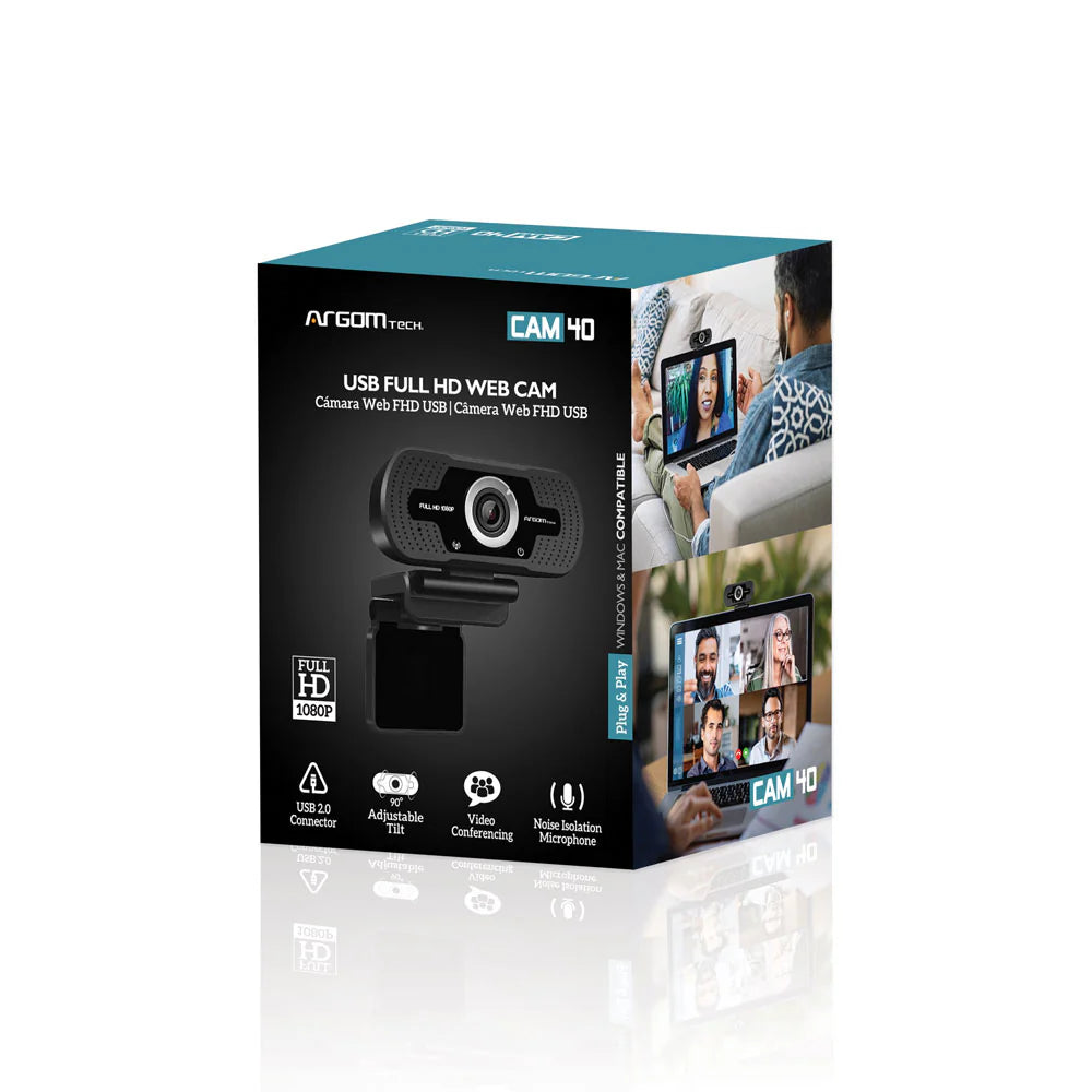 Argom CAM40 Full HD 1080P Web Cam with Microphone (ARG-WC-9140BK)