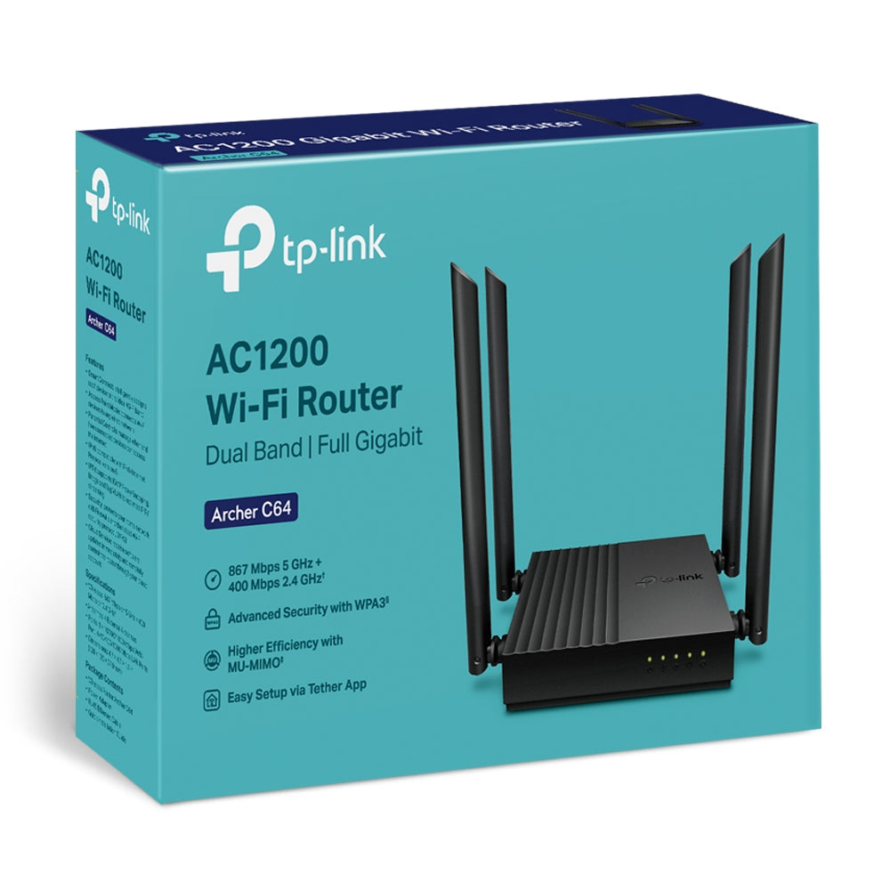 TP-Link AC1200 Wireless MU-MIMO WiFi Router (Archer C64)