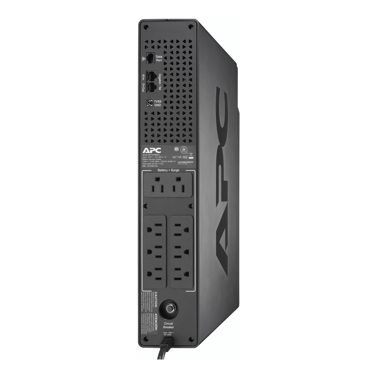 APC 1500VA, 120V, AVR, LCD, 8 NEMA 5-15R,2U Tower Rack convertible Back-UPS Pro