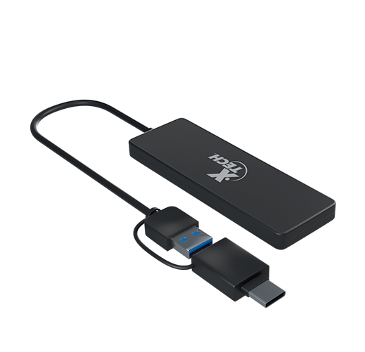 Xtech 4-port USB 3.0 Hub with USB-C Adapter (XTC-390)