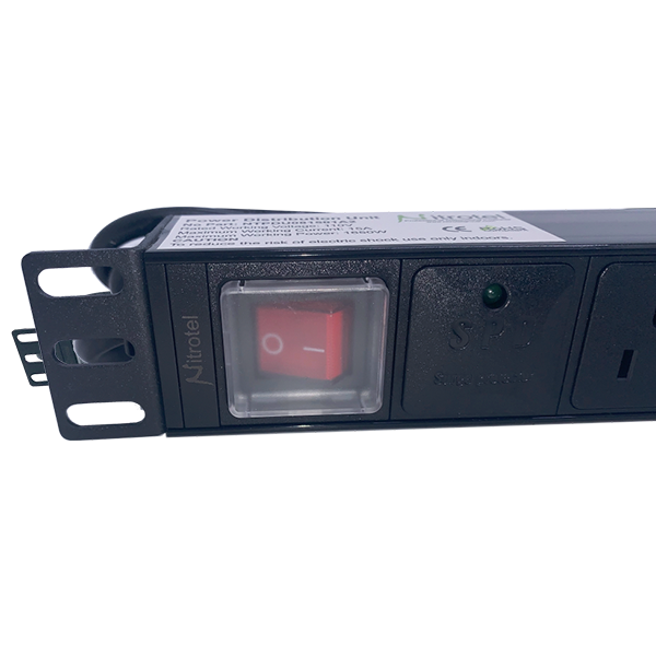 Nitrotel 8-Outlets 19" Horizonthal 1U Mouting 15A Power Distribution Unit (NTPDU081501A2)