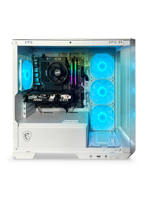 NSX Pano White Gaming PC (AMD Ryzen 7 5800X 3.8 GHz, NVIDIA RTX 4070, 1TB NVME SSD, 16GB DDR4 RAM 360, 750W PSU Gold, Wi-Fi, Bluetooth, Windows 11 64-bit
