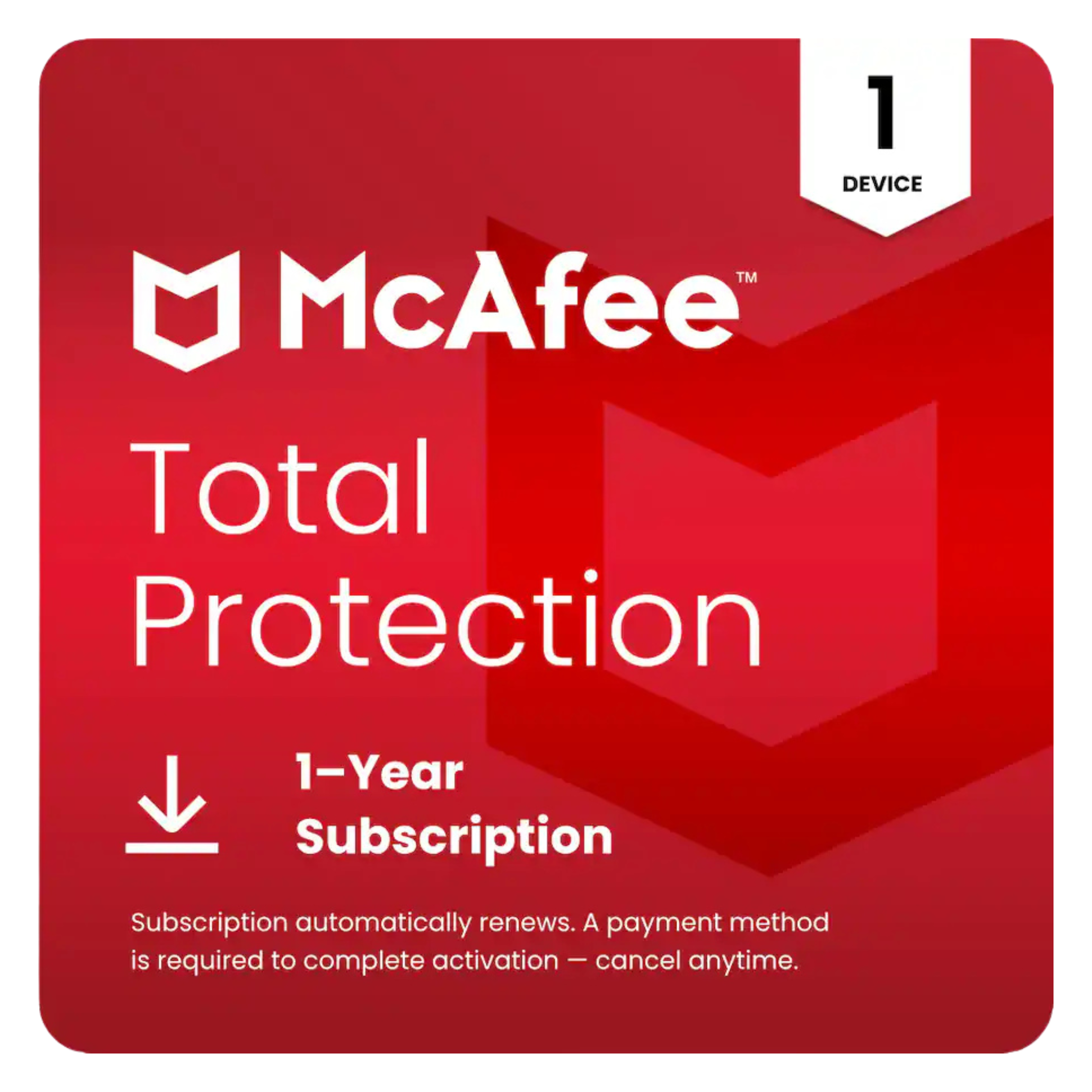 McAfee 1 Year Total Protection Antivirus Software (1-Device)