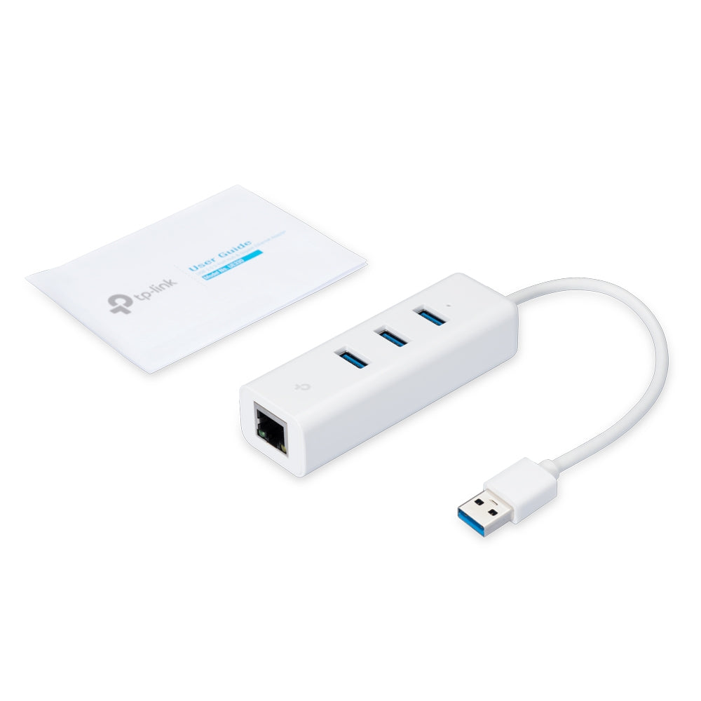 USB USB 3.0 3-Port Hub & Gigabit Ethernet Adapter 2 in 1 USB Adapter (UE330)