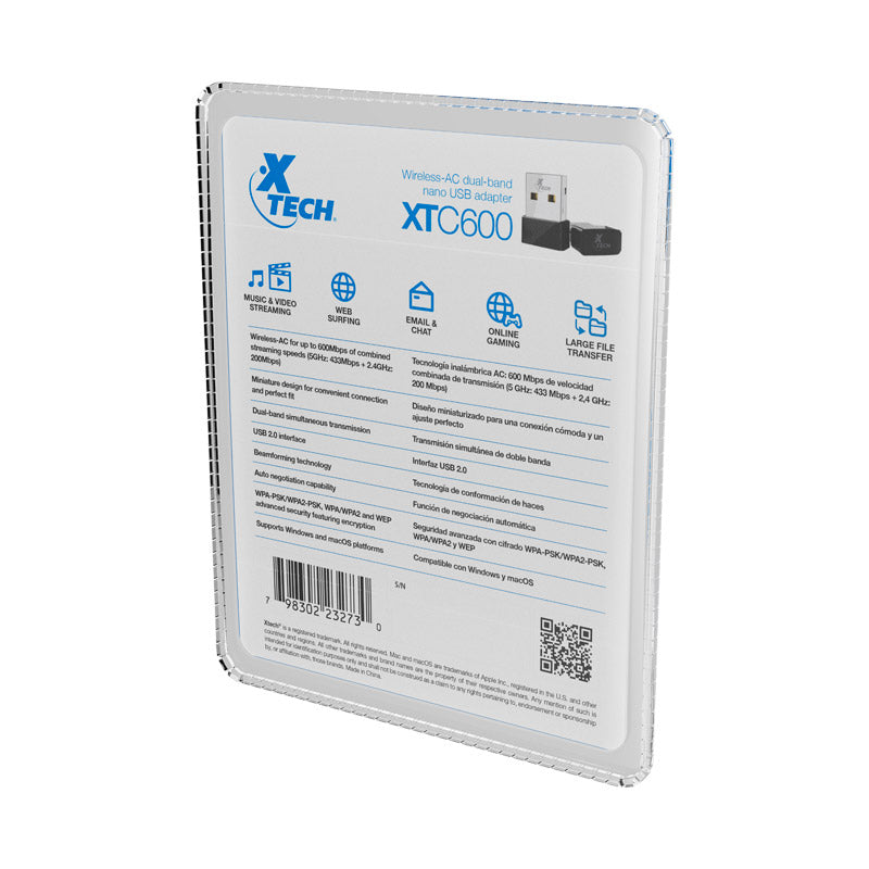 Xtech Wireless-AC dual-band Nano USB Adapter (XTC-600)