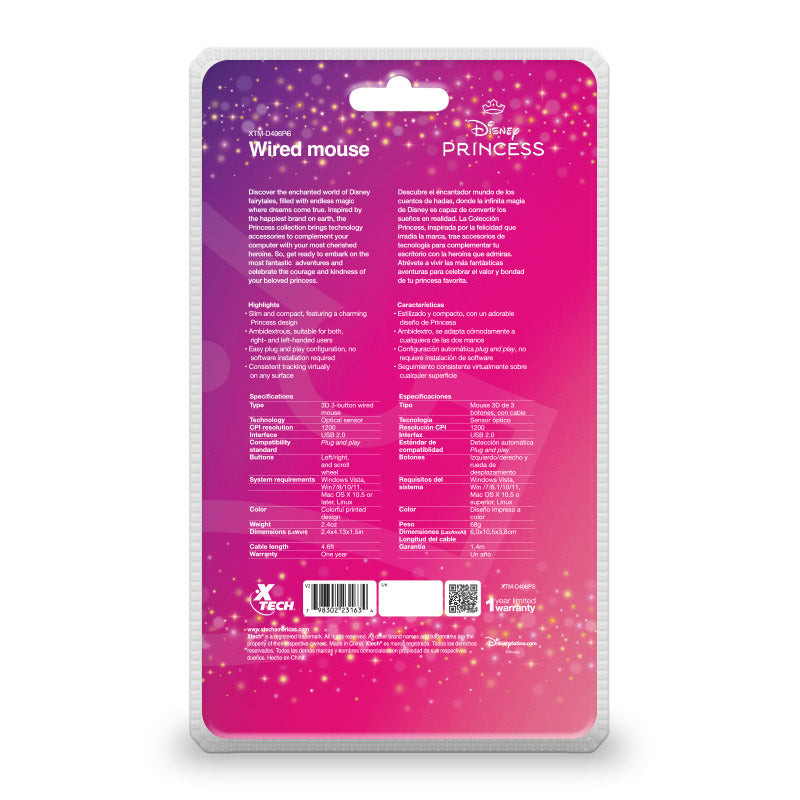 Xtech Disney Princess Edition Wired Mouse (XTM-D406PS)