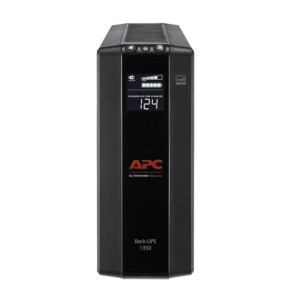 APC 1350, Compact Tower, 120V, AVR, LCD, 10 NEMA outlets (5 surge) Back-UPS