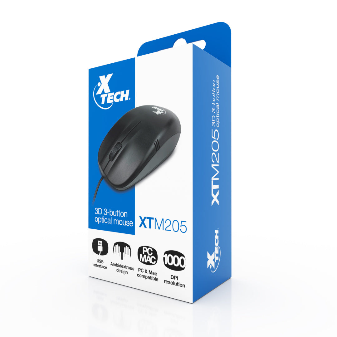 Xtech Three-button 3D Optical Mouse (XTM-205)