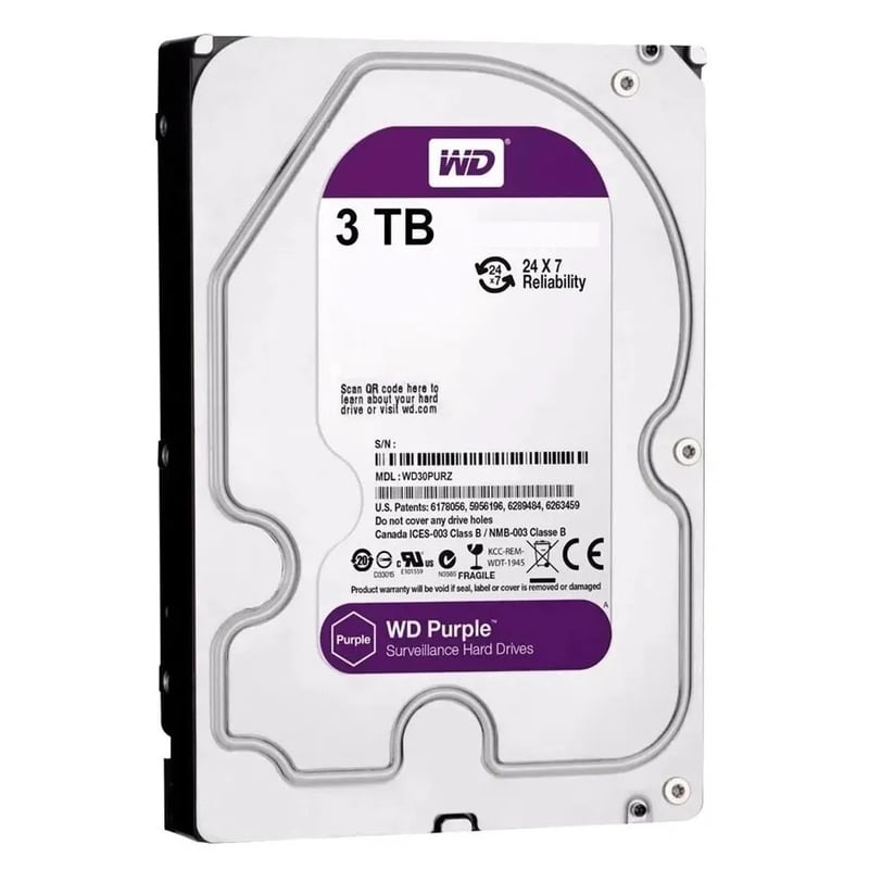 Western Digital 3TB Purple Surveillance Hard Drive