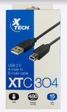 Xtech 15ft USB 2.0 A-male to B-male cable XTC-304