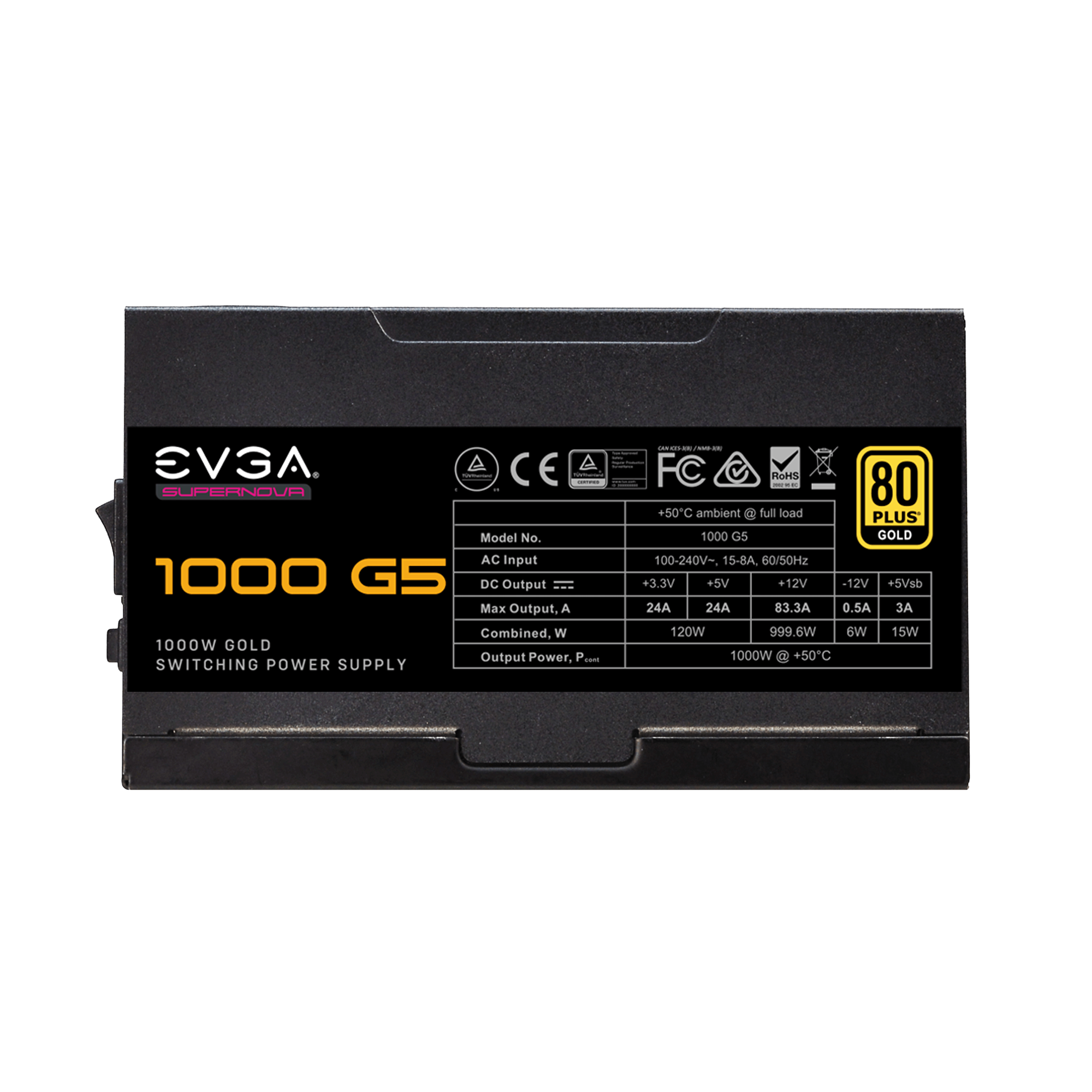 EVGA SuperNOVA 1000 G5, 80 Plus Gold 1000W Power Supply