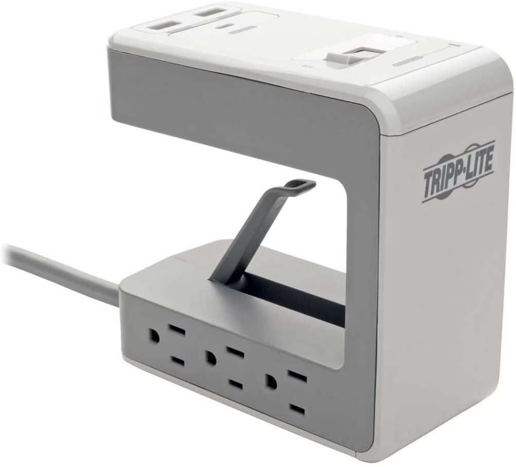 Tripp Lite Surge Protector Desk Clamp 6-Outlet 2 USB-A; 1 USB-C 8ft Cord