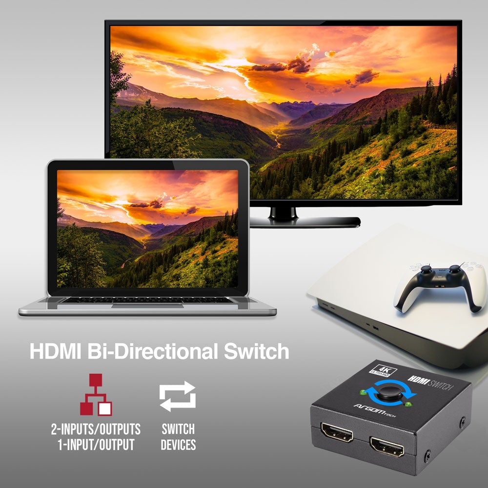 Argom 2-in-1 Bi-Directional HDMI Splitter and Switch (ARG-AV-5120)
