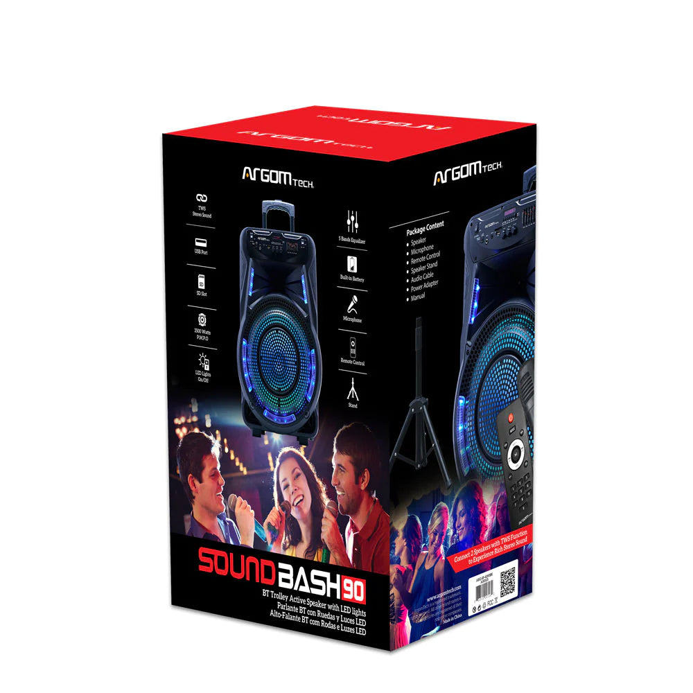 Argom SounBash 90 BT Trolley Speaker with LED lights & Stand