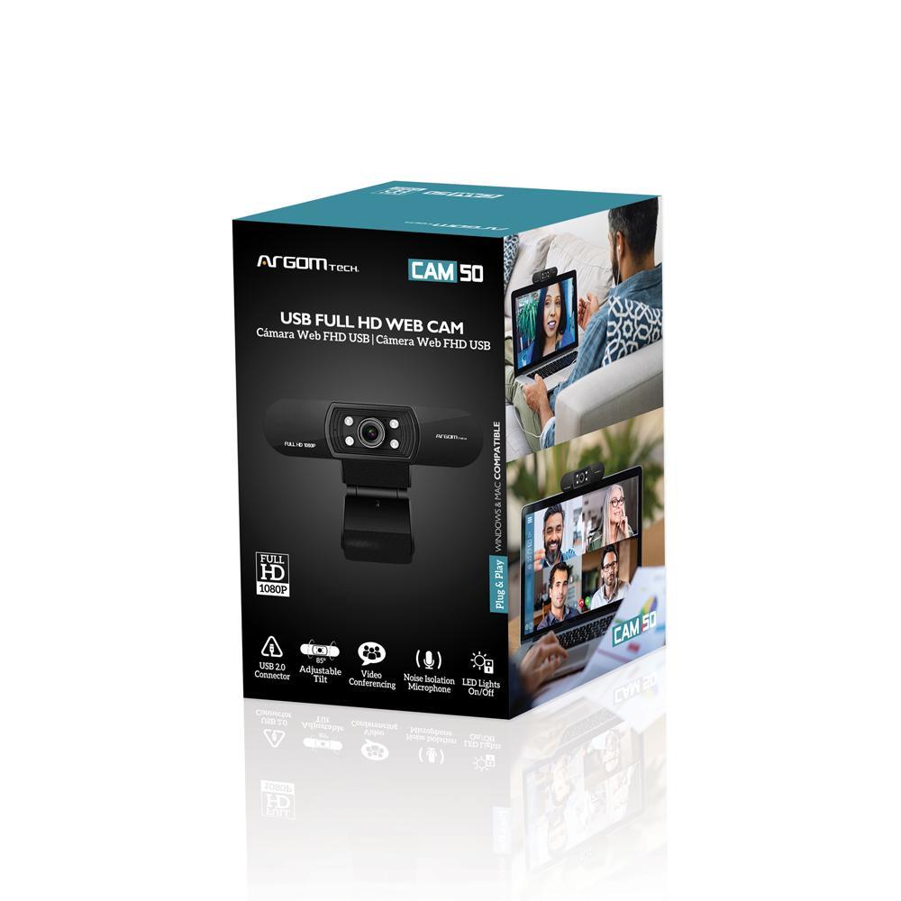 Argom HD 1080p Webcam with microphone & 4 LED Lights
