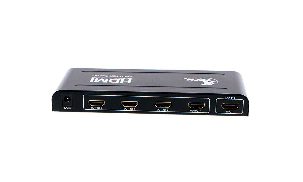 Xtech 4-Way HDMI Splitter with Power (XHA-410)