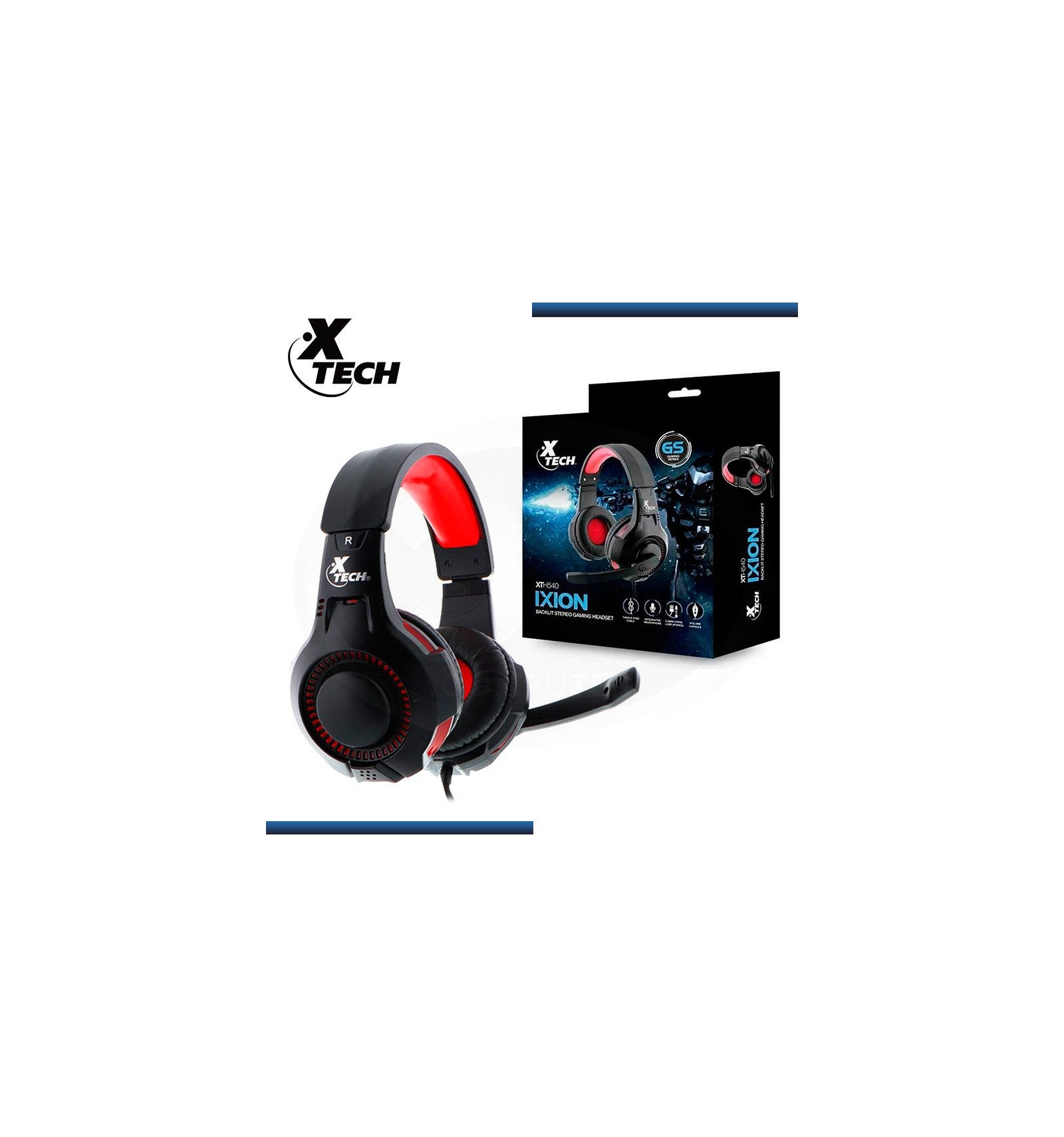 Xtech - Gaming Headset Ixion 3.5mm TRRS & USB w/Mic