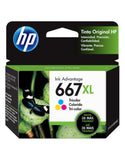 HP 667 Tri-Color XL Original Ink Advantage Cartridge