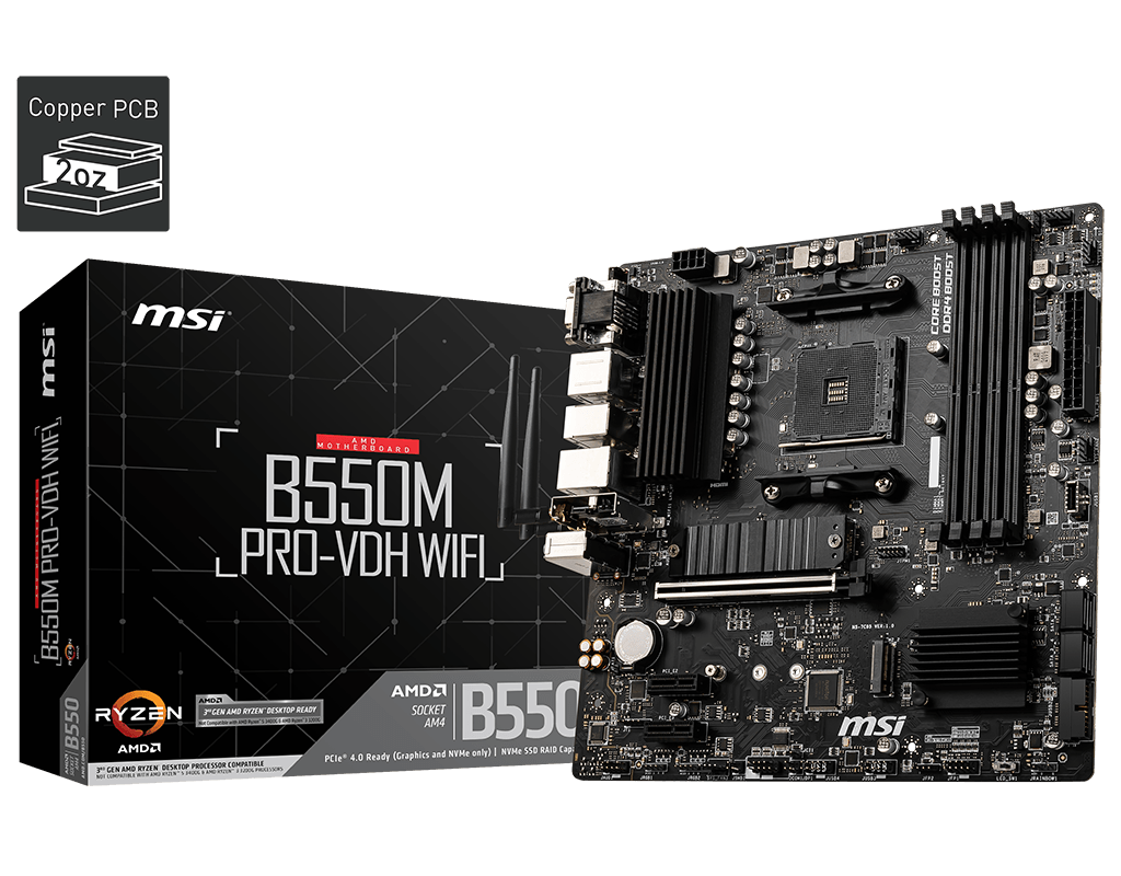 MSI B550M PRO-VDH WIFI Pro Series Motherboard
