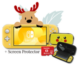 Nintendo Switch Lite Bundle + Pikachu Case + Nintendo 128GB SD Card + Screen Protector