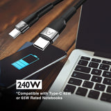 Argom 10ft Type-C to Type-C 240W Ultra-Fast Charge/Sync Cable