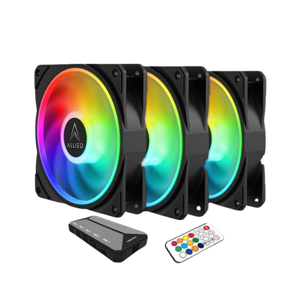 Allied Mach-9 RGB Triple Fan Pack: 120mm High Performance Case Fans ...