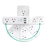 Mifaso 3-Sided Surge Protector with USB & Rotating Plug