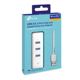 USB USB 3.0 3-Port Hub & Gigabit Ethernet Adapter 2 in 1 USB Adapter (UE330)