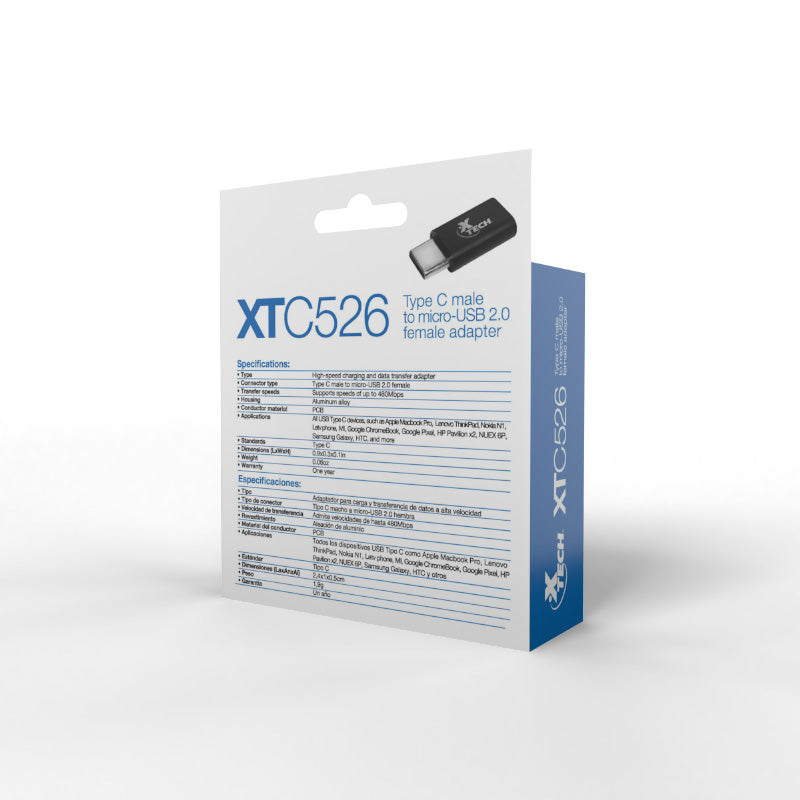 Xtech Type C male to micro-USB 2.0 female adapter