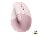 Logitech 'Lift' Left Hand Vertical Ergonomic Wireless Mouse - Rose